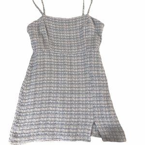 Zara Gingham Knit Light Blue Dress